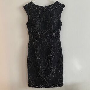 Calvin Klein classic black lace midi dress size 4